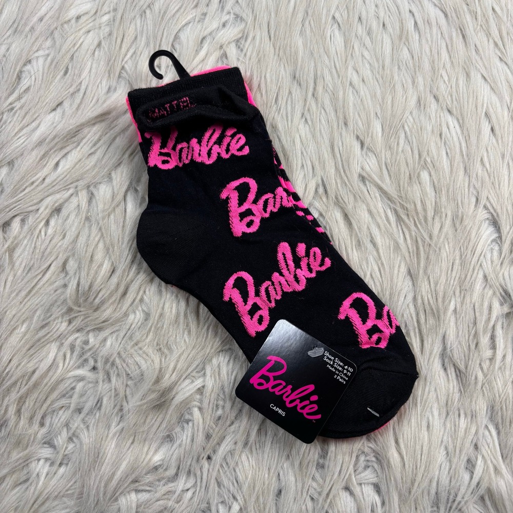 NWT Barbie Ladies Capri Sheer Socks (2 Pack) Mesh Dopamine Kidcore One Size 4-10